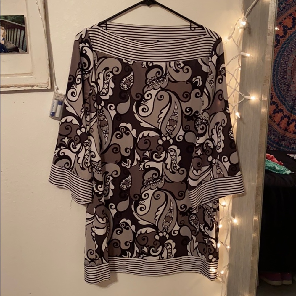 Long Sleeve Patterned Shirt Blouse